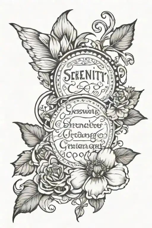 Serenity Prayer tattoo design idea