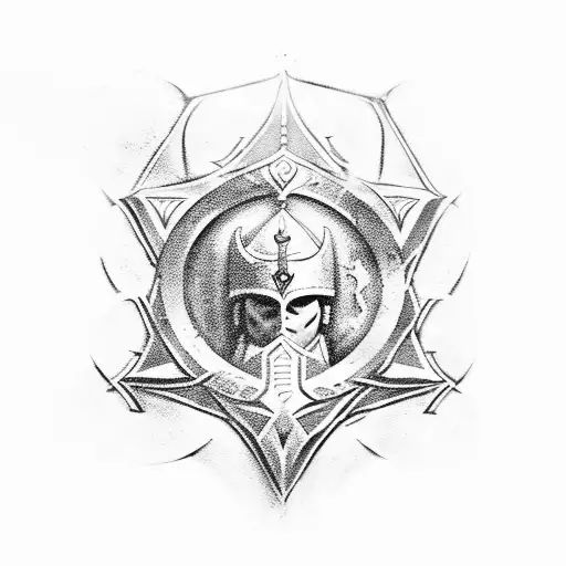 3 Templar Knights Guarding a Tomb tattoo design idea