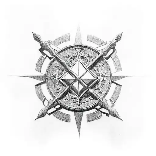 3 Templar Knights Guarding a Tomb tattoo design idea