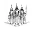 3 Templat Knights Guarding a Tomb tattoo design idea
