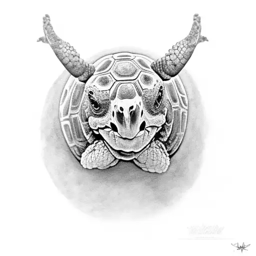 Galapagos Tortoise to fit on a shoulder tattoo design idea