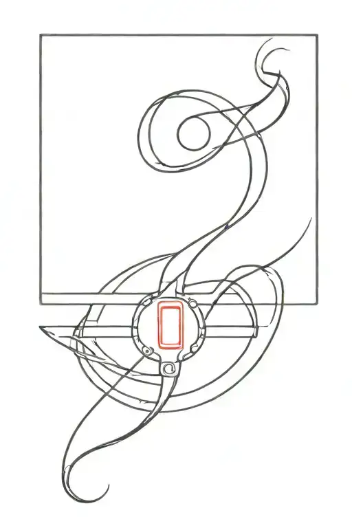 tatoo of a light switch on illuminating an infinity sign's shaped light in another infinity sign's shaped light in red tattoo design idea