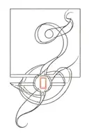 tatoo of a light switch on illuminating an infinity sign's shaped light in another infinity sign's shaped light in red tattoo design idea