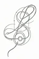 tatoo of a light switch on illuminating an infinity sign's shaped light in another infinity sign's shaped light in red tattoo design idea