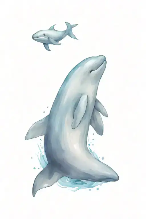 beluga whale tattoo design idea