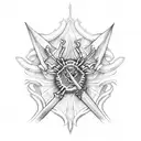 Sword with spider lilly tattoo design idea