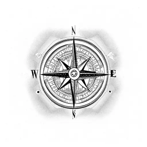 Compass and arrow design tattoo design idea