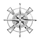Compass and arrow design tattoo design idea