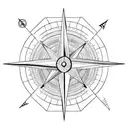 Compass and arrow design tattoo design idea