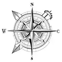 Compass and arrow design tattoo design idea