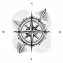 Compass and arrow design tattoo design idea