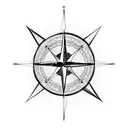 Compass and arrow design tattoo design idea
