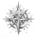 Compass and arrow design tattoo design idea