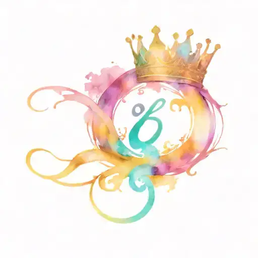 Infinity symbol combined with a crown, Barbados trident tattoo design idea