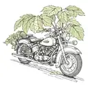 motorcycle, linden leaf tattoo design idea