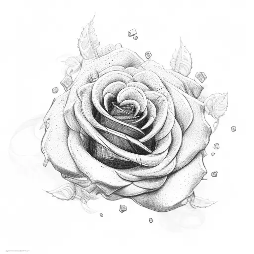 deadhead rose intertwined with gaming controller cables tattoo design idea
