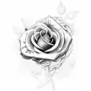 deadhead rose intertwined with gaming controller cables tattoo design idea