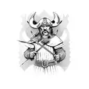 Viking with rose tattoo design idea