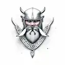 Viking with rose tattoo design idea