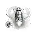 Viking with rose tattoo design idea