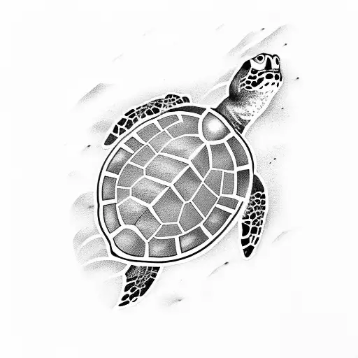 diving seeing a turtle for the first time   tattoo design idea