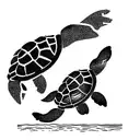 diving seeing a turtle  tattoo design idea
