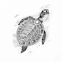 diving seeing a turtle for the first time   tattoo design idea
