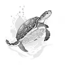 diving seeing a turtle for the first time   tattoo design idea