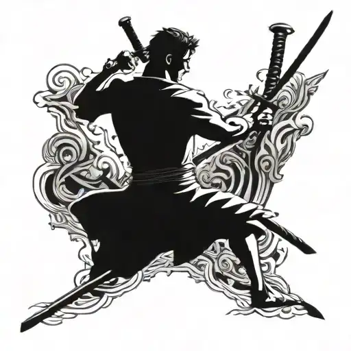 Roronoa Zoro 3 Swords only tattoo design idea