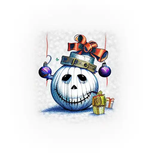 lock shock and barrel nightmare before Christmas  tattoo design idea