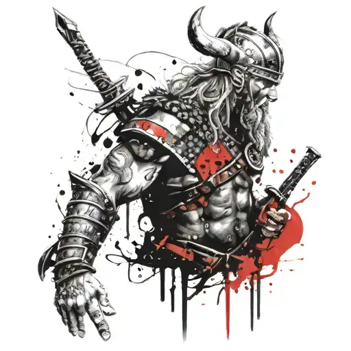 viking warrior tattoo design idea