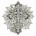 orthodox cross tattoo design idea