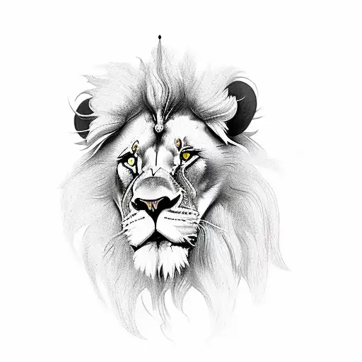 lion, rose, clock,  three swords tattoo design idea