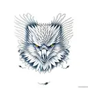 Eagle with wolf tattoo design idea