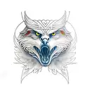 Eagle with wolf tattoo design idea