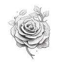 long ivy vine with 2 small flowers tattoo design idea