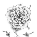 long ivy vine with 2 small flowers tattoo design idea