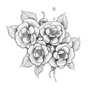 long ivy vine with 2 small flowers tattoo design idea