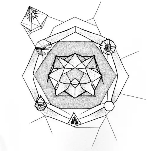 hexagon with disney tattoo design idea