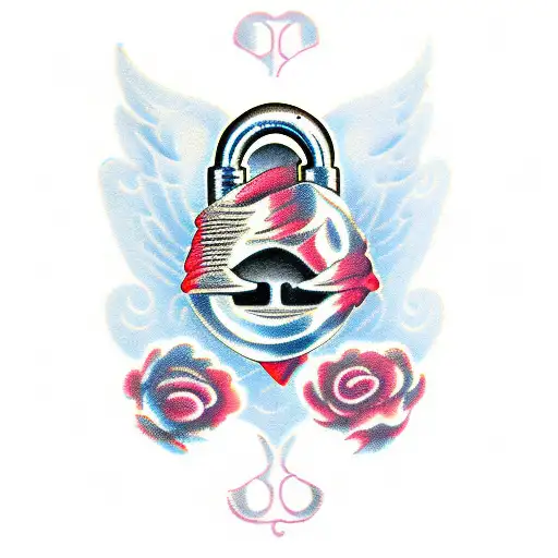 lock, 2 keys tattoo design idea