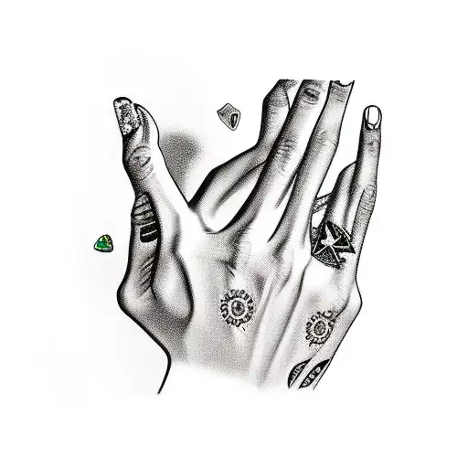 finger tattoo with the names Amy Kellen and Kaleb on ring finger tattoo design idea