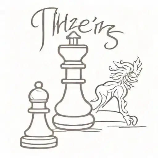 a pawn chess piece with a writing "there's no body to batter when your mind is your might" tattoo design idea