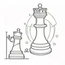 a pawn chess piece with a writing "there's no body to batter when your mind is your might" tattoo design idea