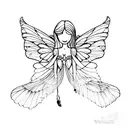 fairy wings abstract with mild shadows tattoo design idea