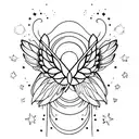 fairy wings abstract with mild shadows tattoo design idea
