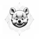 Winnie the Pooh eating pie tattoo design idea