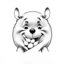 Winnie the Pooh eating pie tattoo design idea