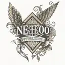 perspective text  tattoo design idea