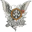 perspective text  tattoo design idea