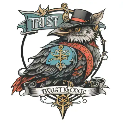 Trust no one tattoo design idea